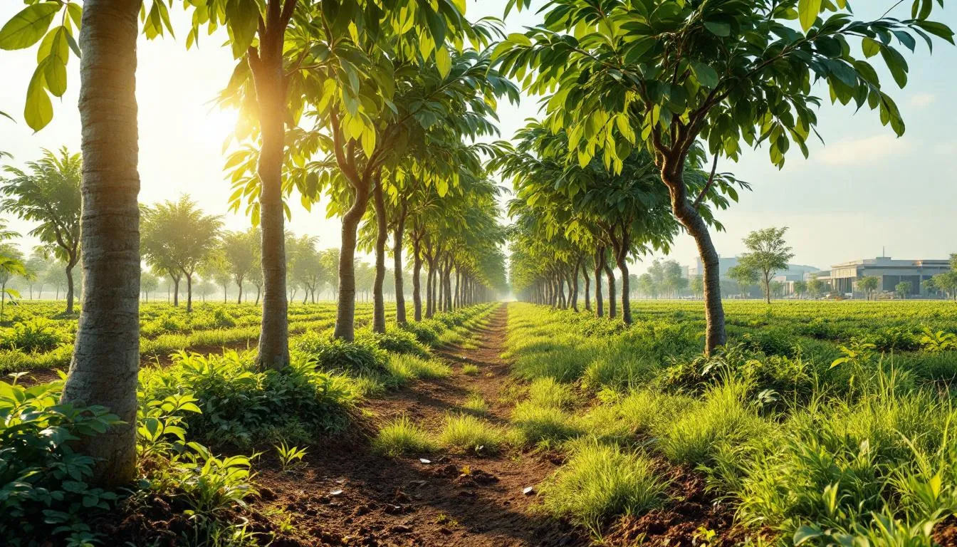 Plantación moderna de caucho con injertos precisos
