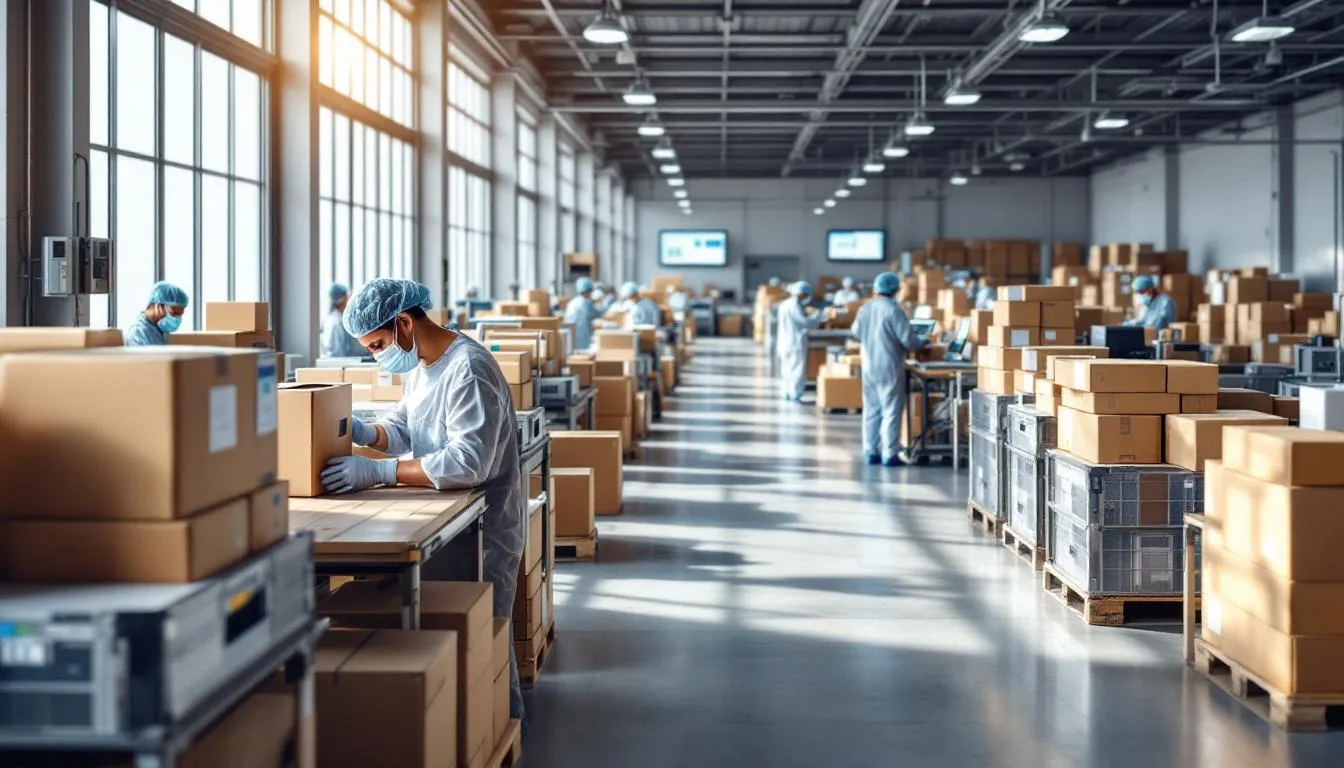 Instalación médica moderna con embalaje seguro