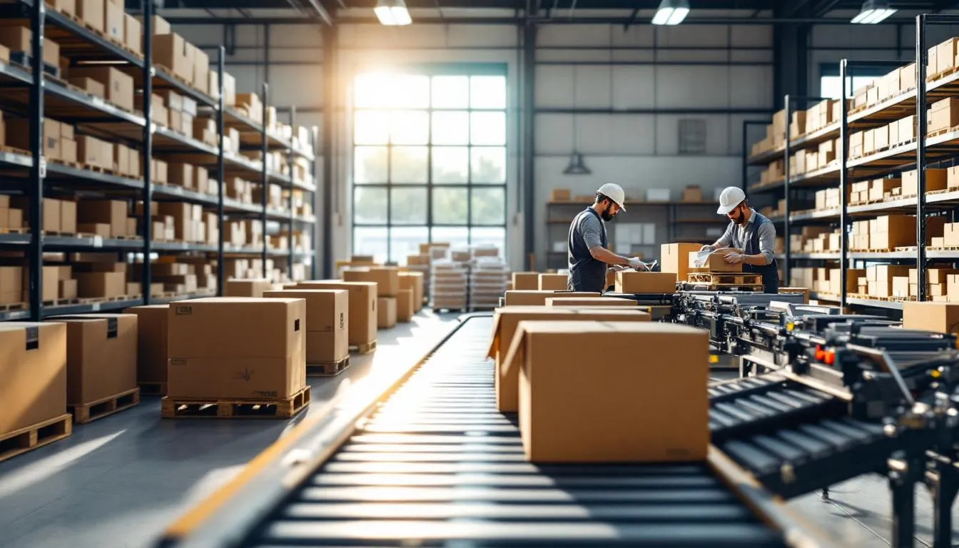 Interior moderno de almacén con herramientas