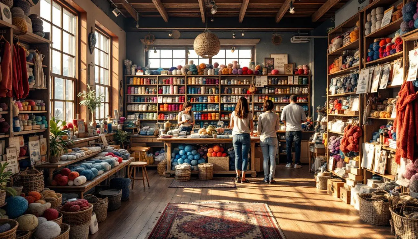 Tienda artesanal chilena de lana acogedora