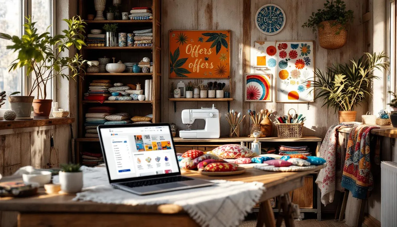 Estudio de costura artesanal con luz natural