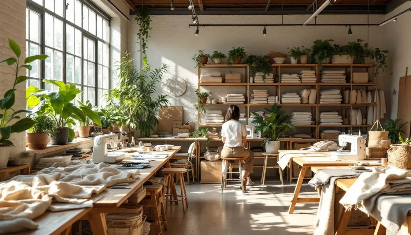 Estudio de moda sostenible con luz natural