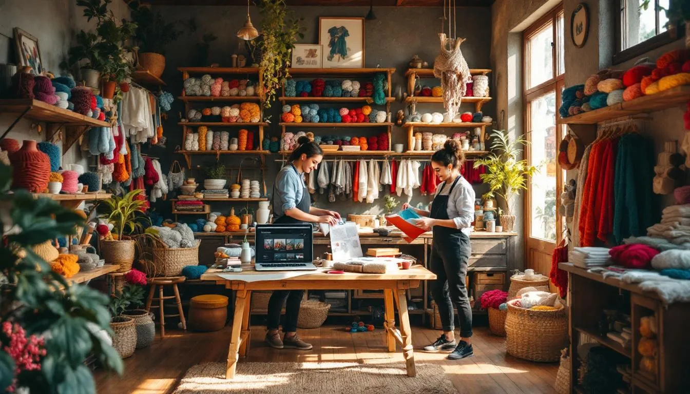 Tienda artesanal textil chilena acogedora