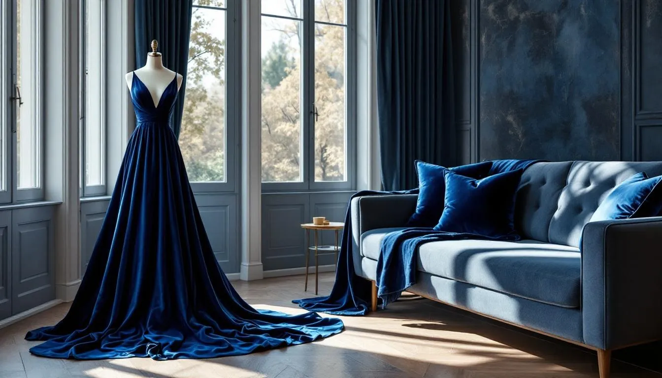 Tela azul royal en moda y decoración