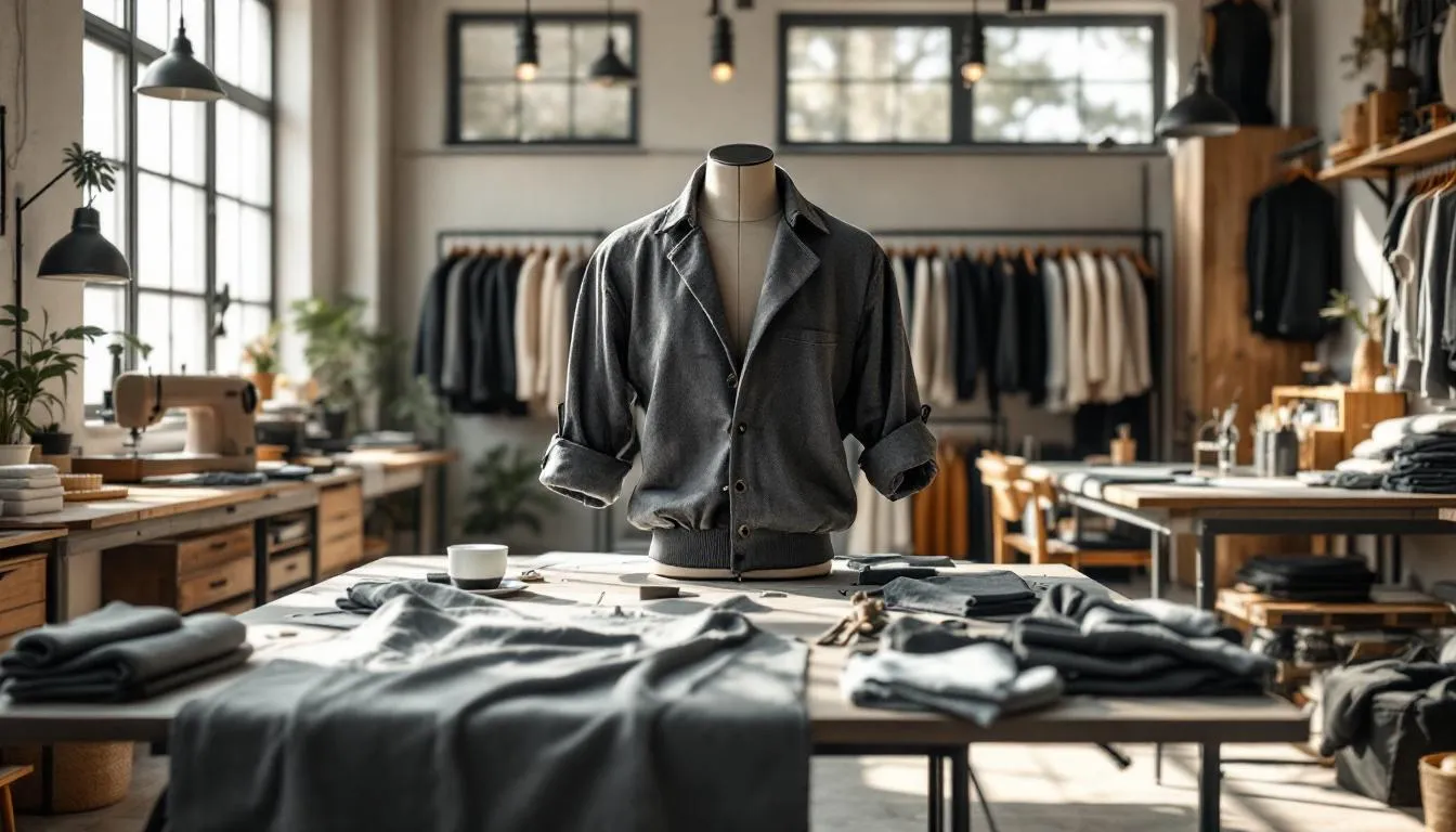 Estudio de moda masculina moderno y luminoso