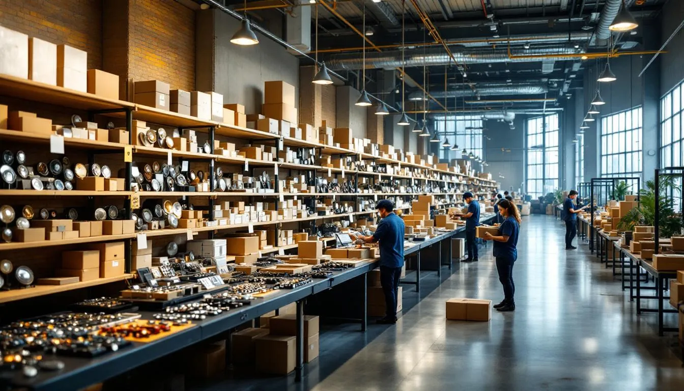 Interior moderno de almacén de envíos