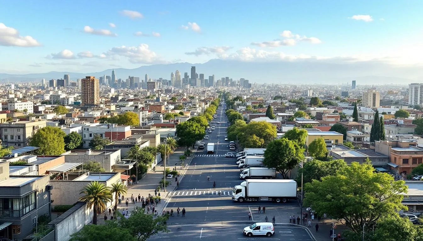 Paisaje urbano y suburbano de Chile realista