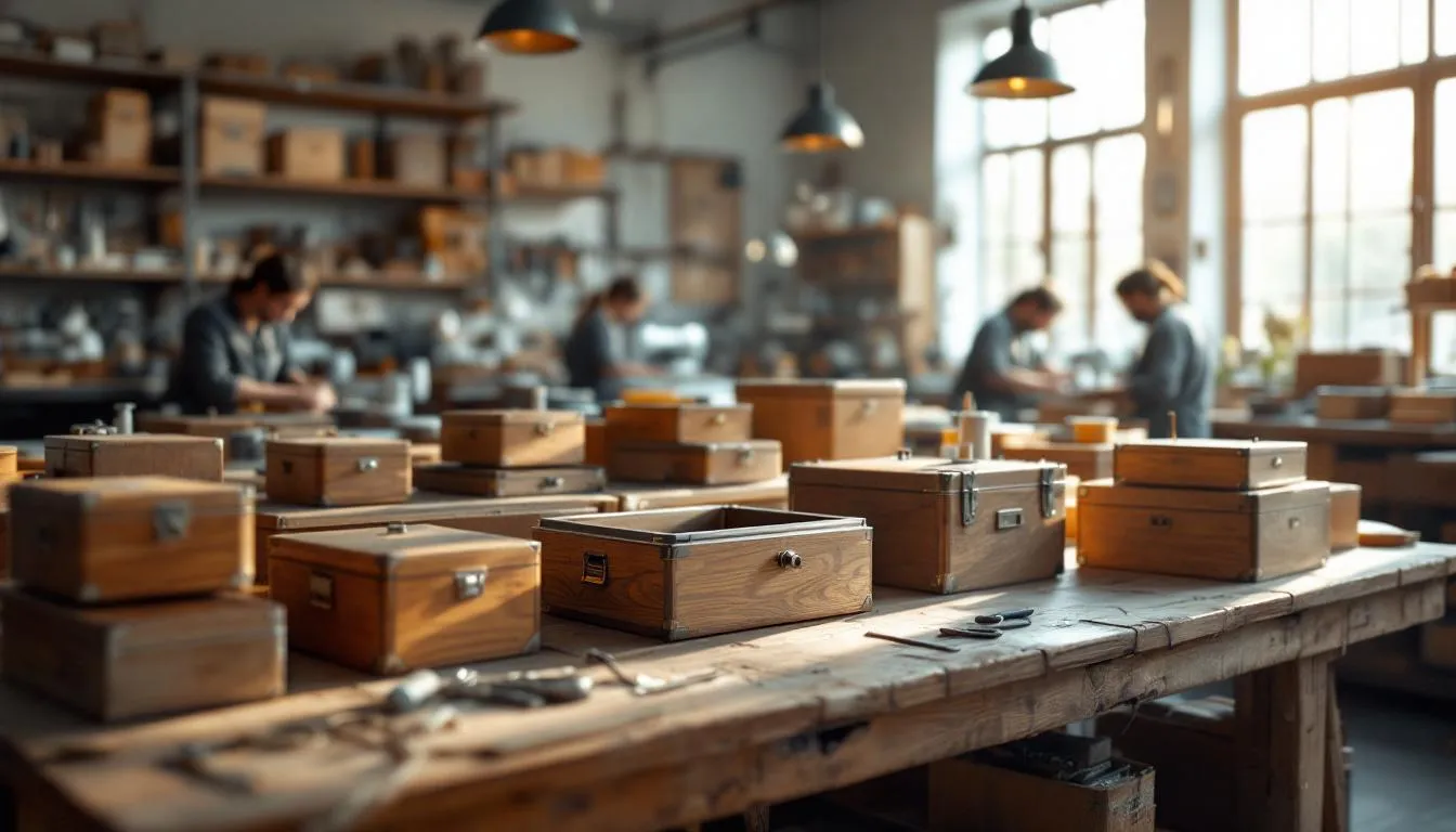 Taller moderno de cajas de costura artesanales