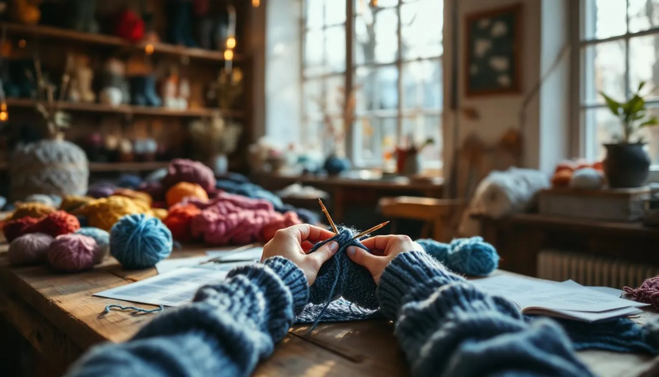 Taller de punto acogedor con luz natural