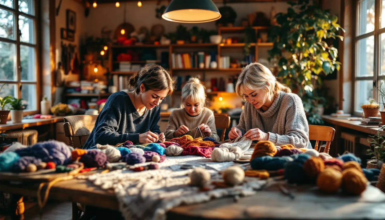Taller acogedor de calcetería artesanal