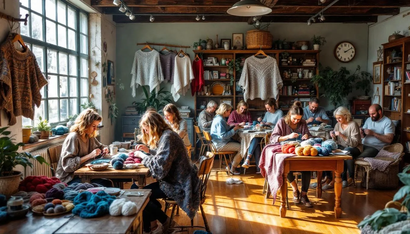 Taller de punto acogedor con luz natural
