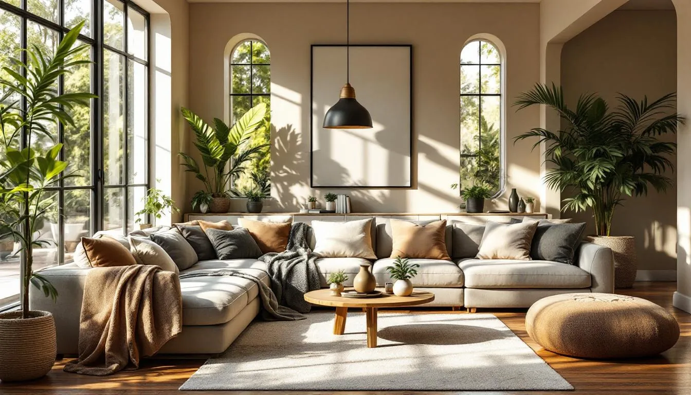 Interior moderno con tejidos de chenilla