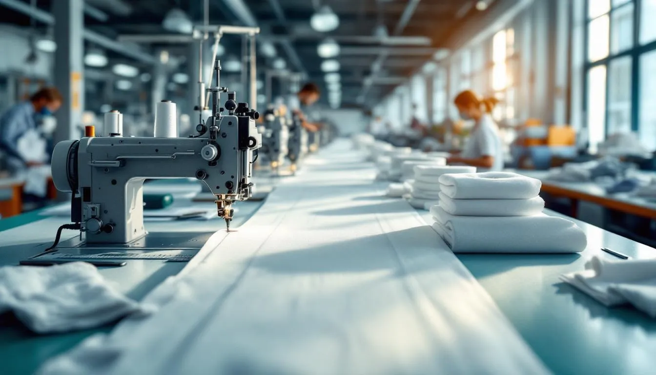 Taller textil profesional con máquinas de coser
