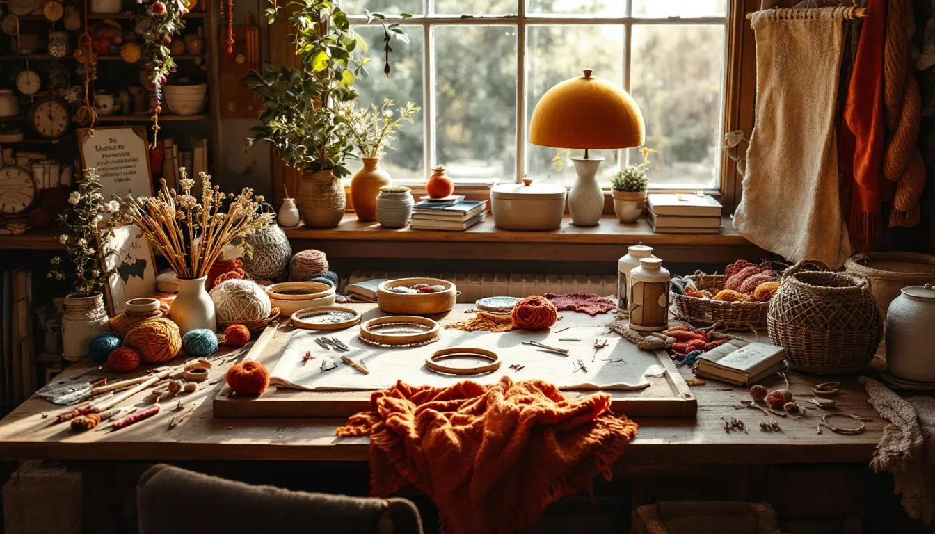 Taller de manualidades con luz natural cálida