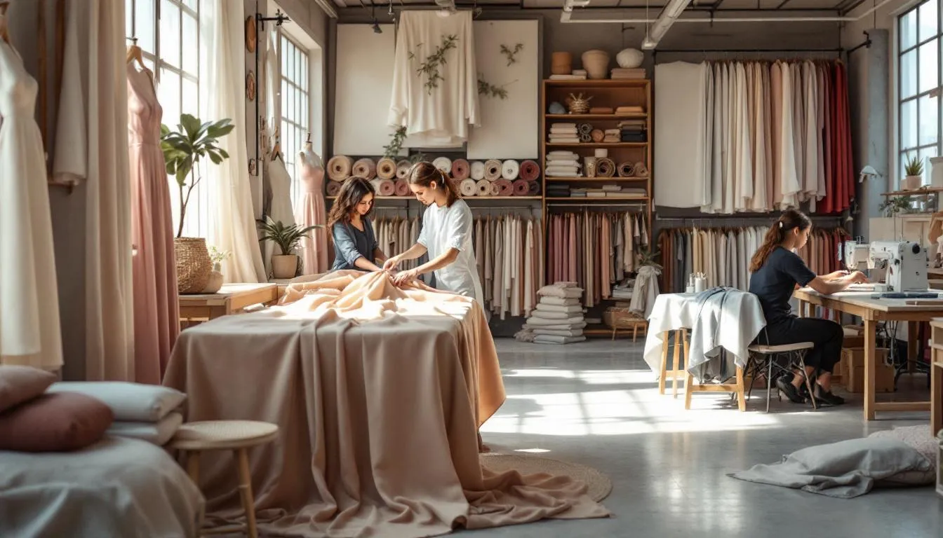 Taller moderno de confección con crepé