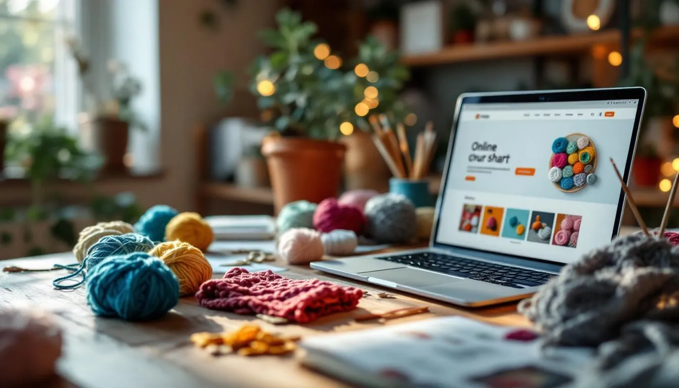 Espacio de trabajo creativo con materiales de