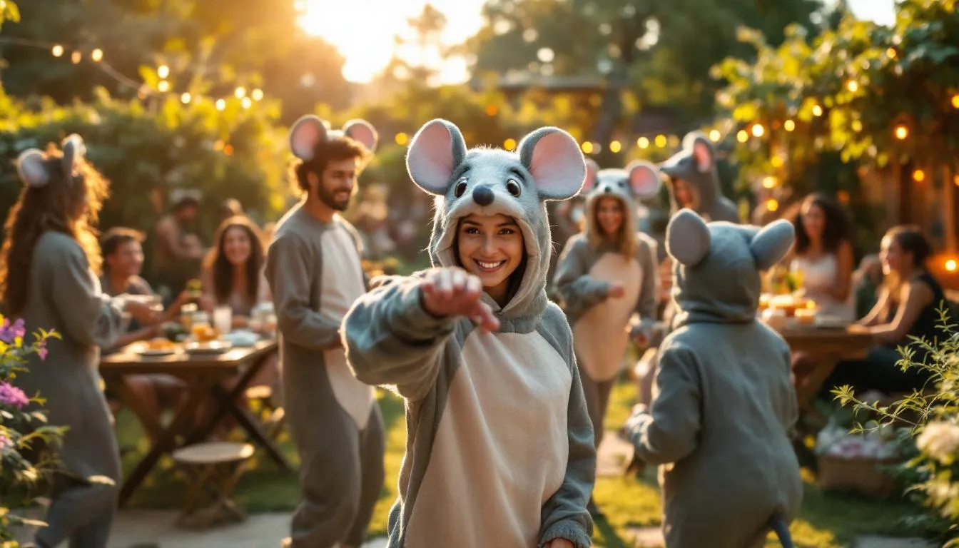 Fiesta de disfraces con trajes de ratón