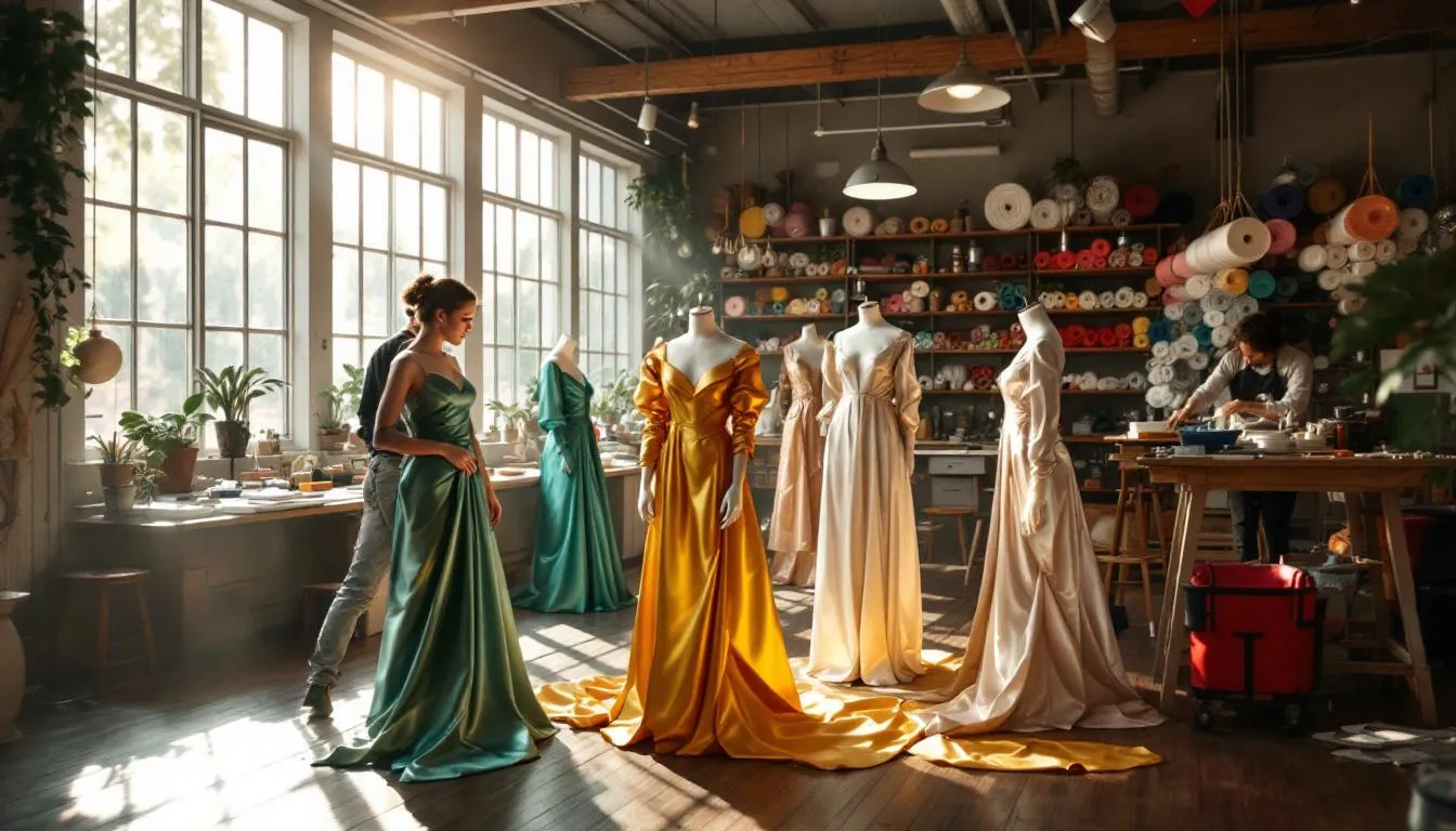 Taller de disfraces con telas de satén