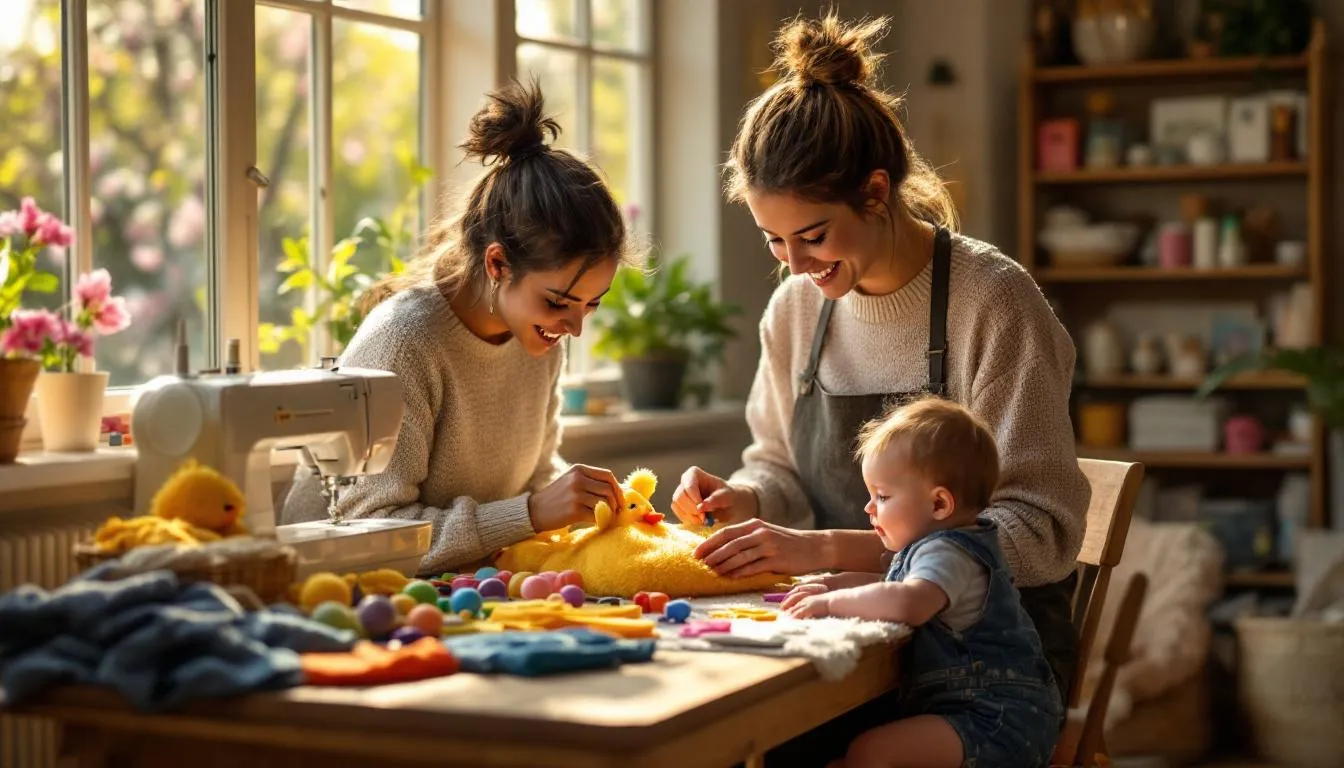 Habitación de costura acogedora con disfraz infantil