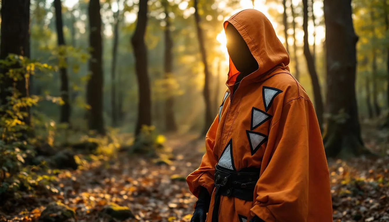 Cosplay de Zenitsu en bosque iluminado