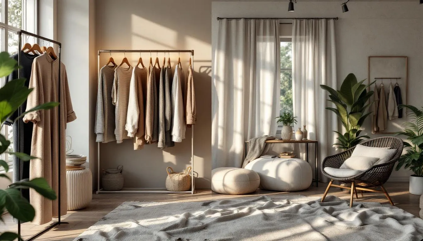 Estudio de moda moderno con textiles drill