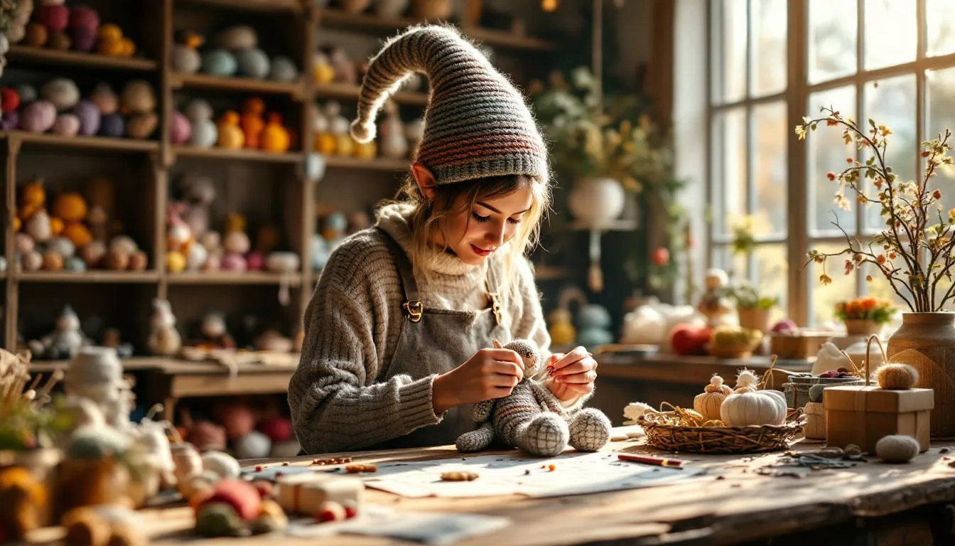 Taller artesanal luminoso con amigurumis coloridos