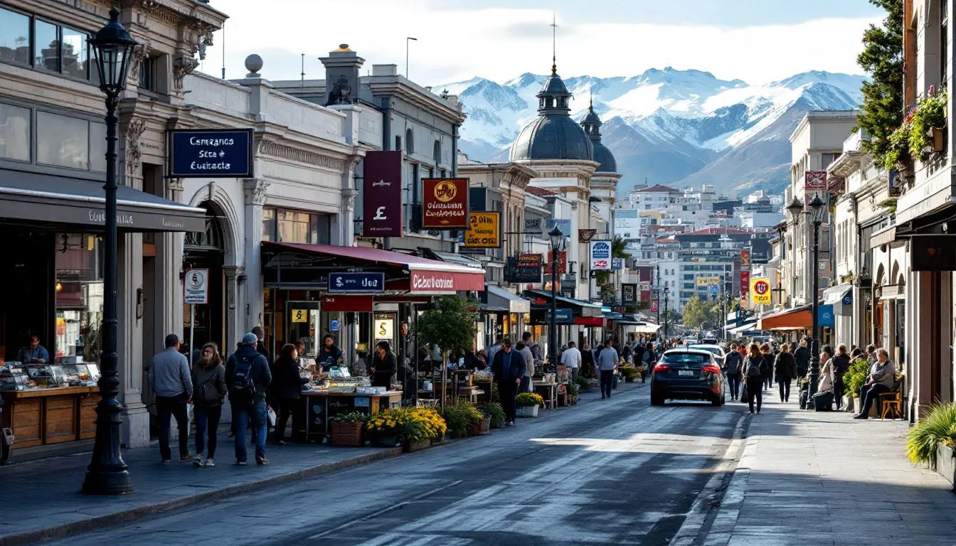 Centro comercial animado en Punta Arenas