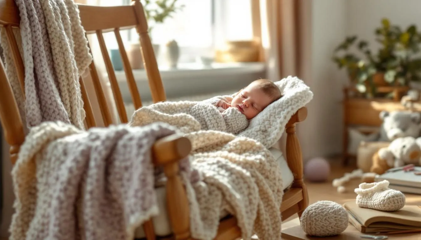 Habitación infantil acogedora con detalles tejidos