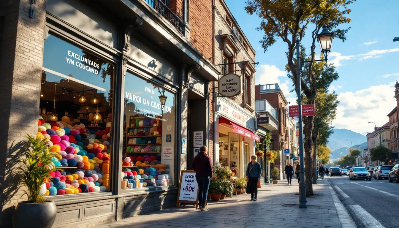 Tienda de lanas coloridas en Machalí, Chile