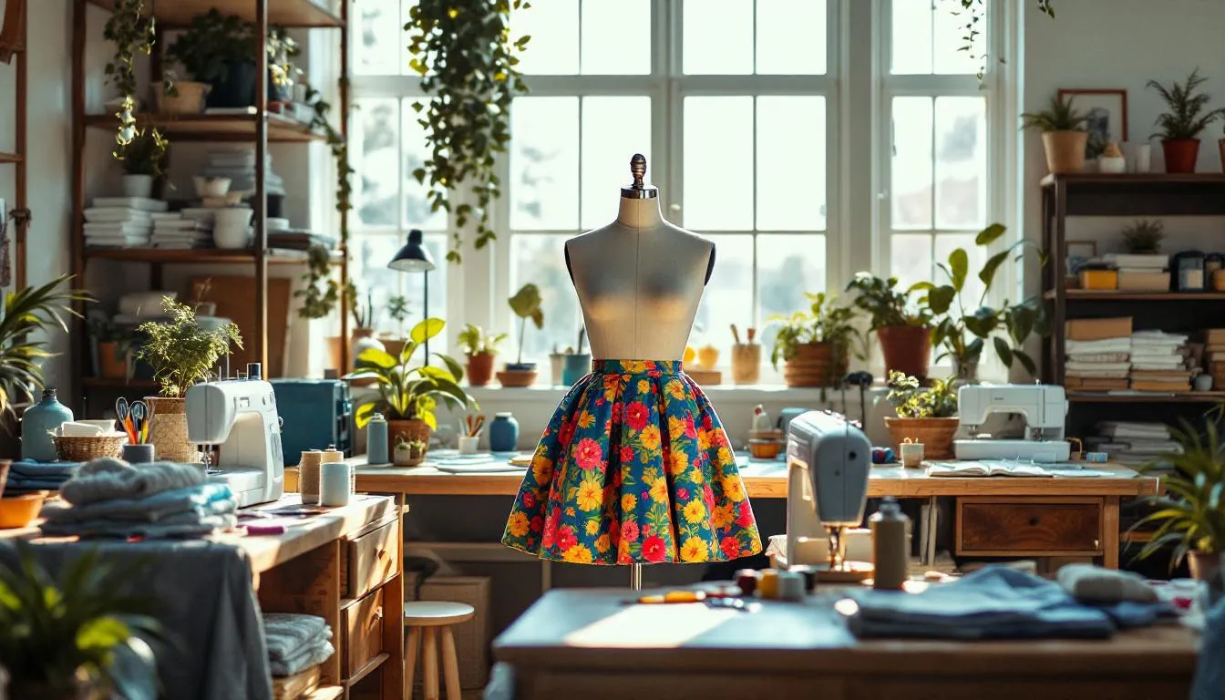 Estudio de costura moderno y luminoso