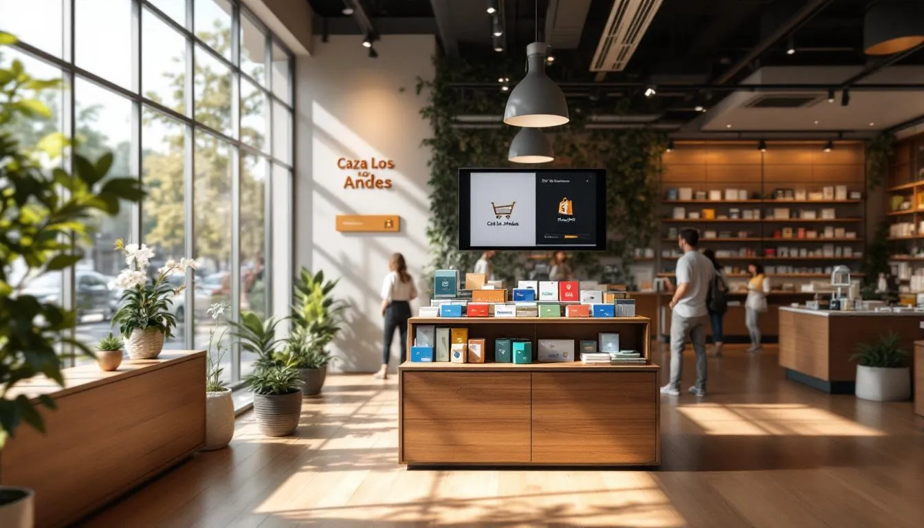 Tienda moderna con tarjetas regalo Caja Los