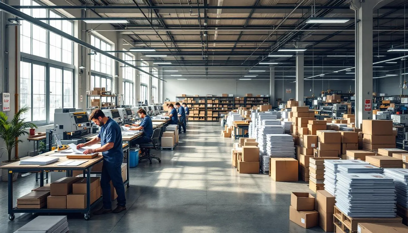 Impresión y embalaje profesional organizado