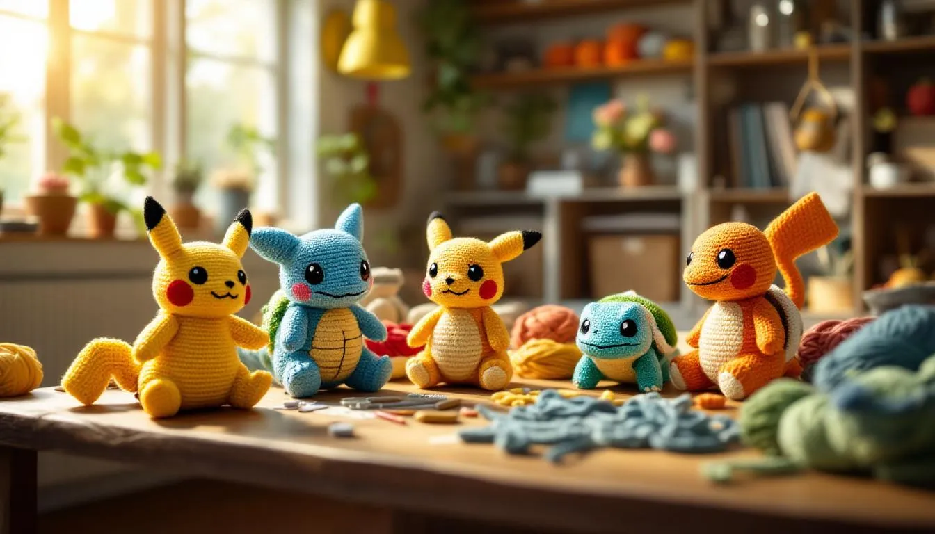 Taller acogedor con amigurumis de Pokémon y