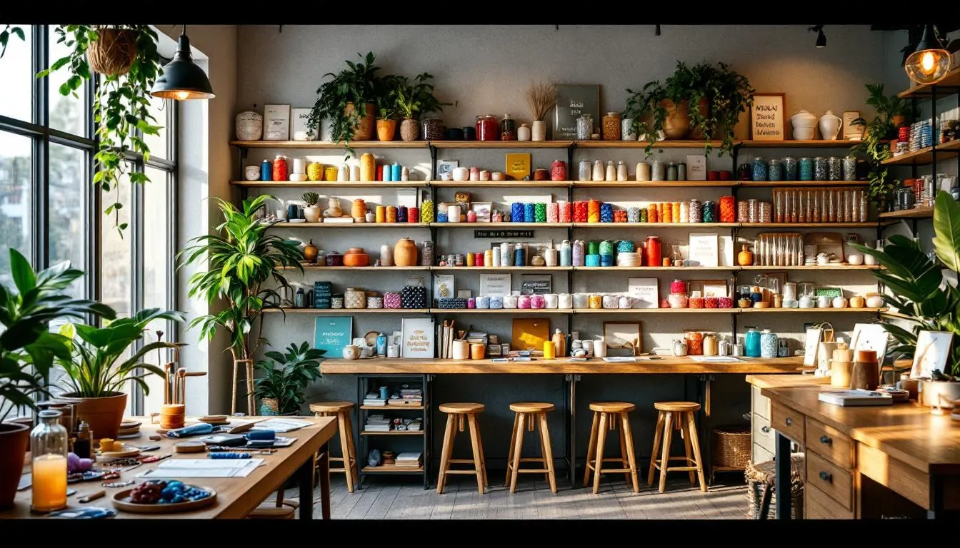 Tienda de abalorios moderna y acogedora