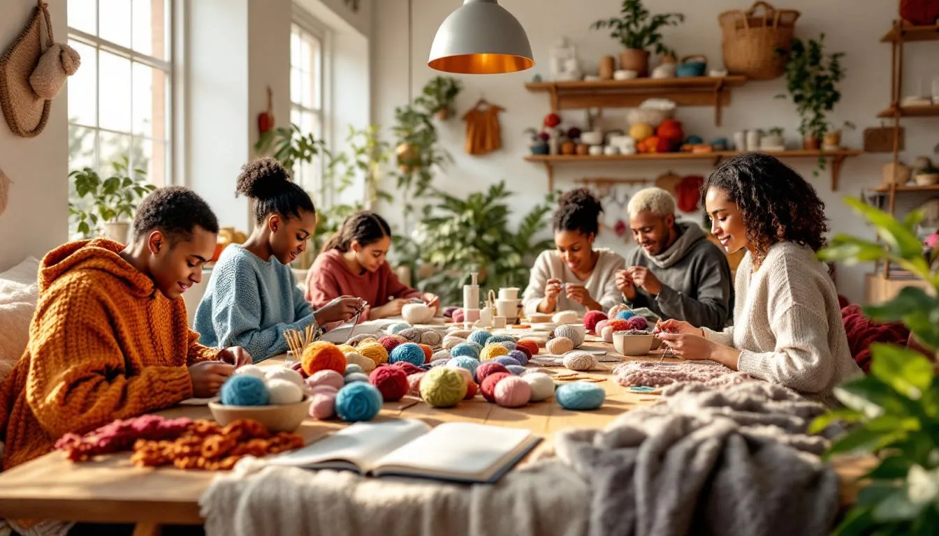 Estudio moderno y acogedor de tejido
