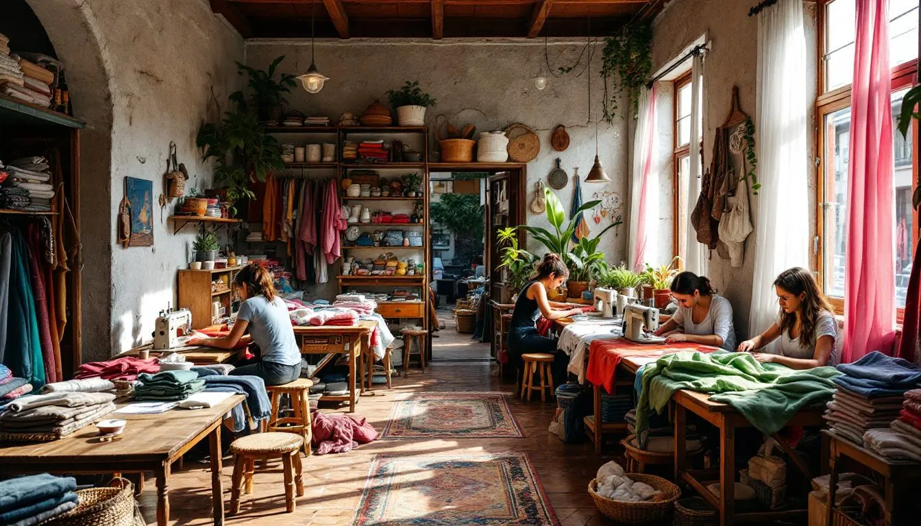 Taller artesanal colorido en Barrio La Alquería