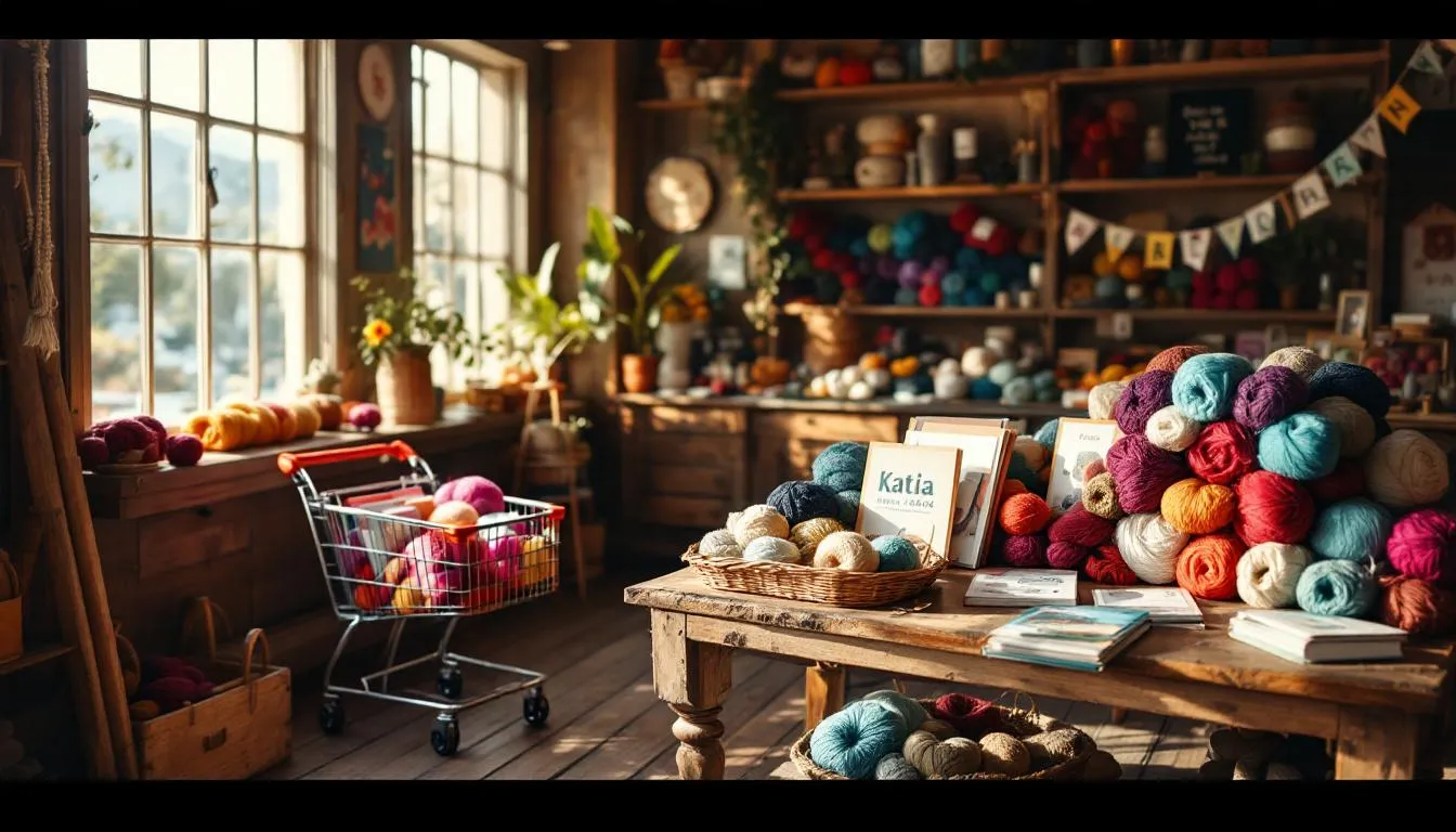 Tienda artesanal de lanas coloridas en Chile