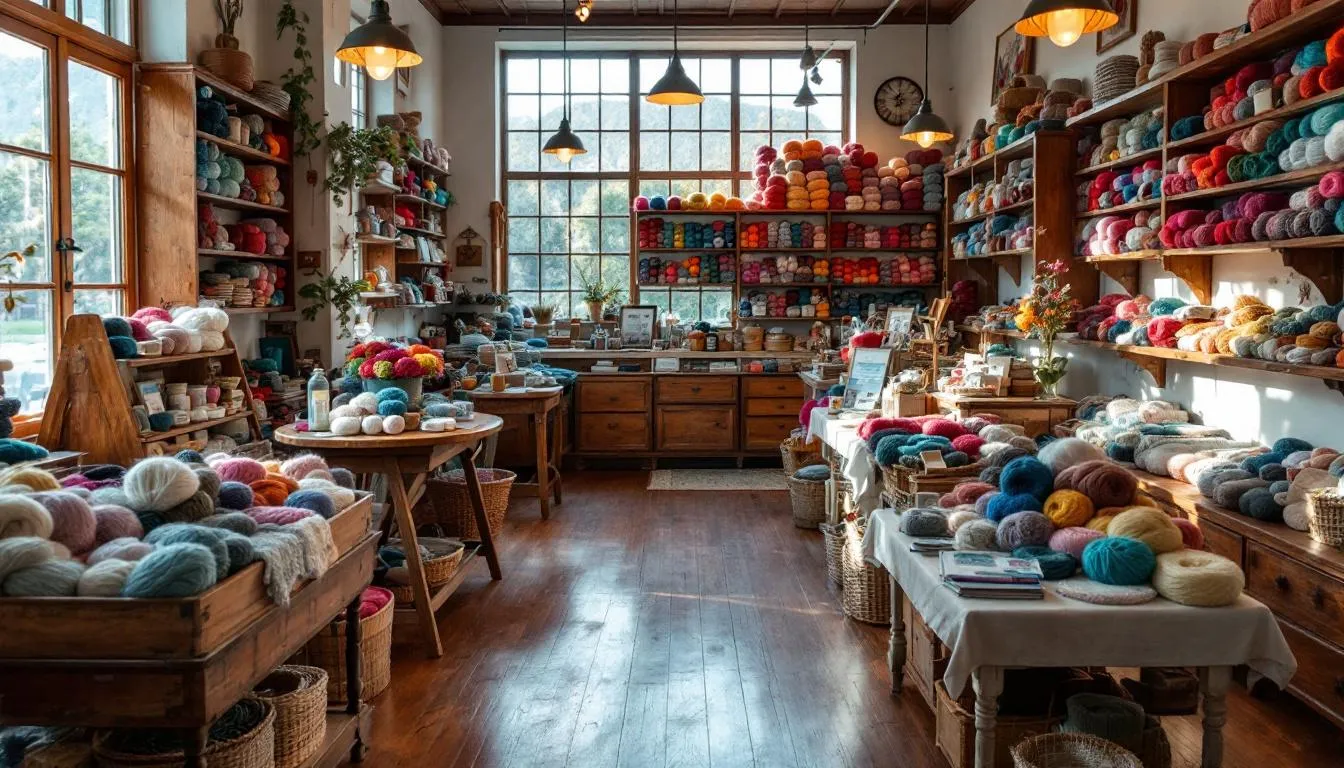 Tienda artesanal de lanas en Chile acogedora