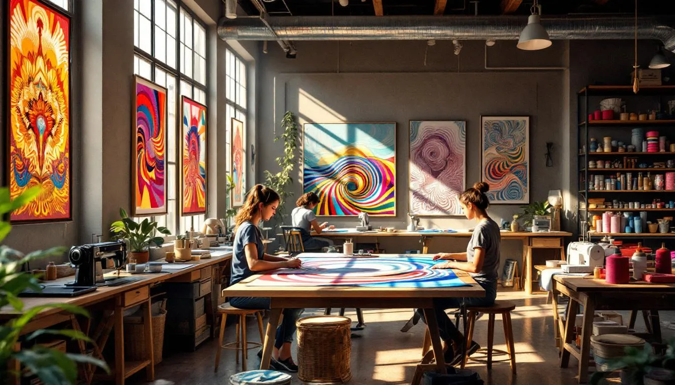 Estudio de arte textil con tejidos lenticulares