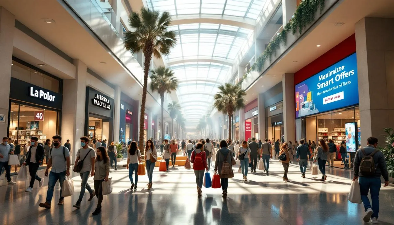 Interior moderno y animado del Mall Los