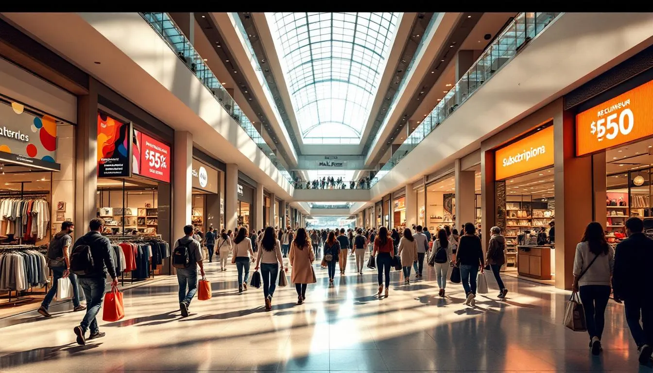 Interior moderno centro comercial Mall Plaza Maule