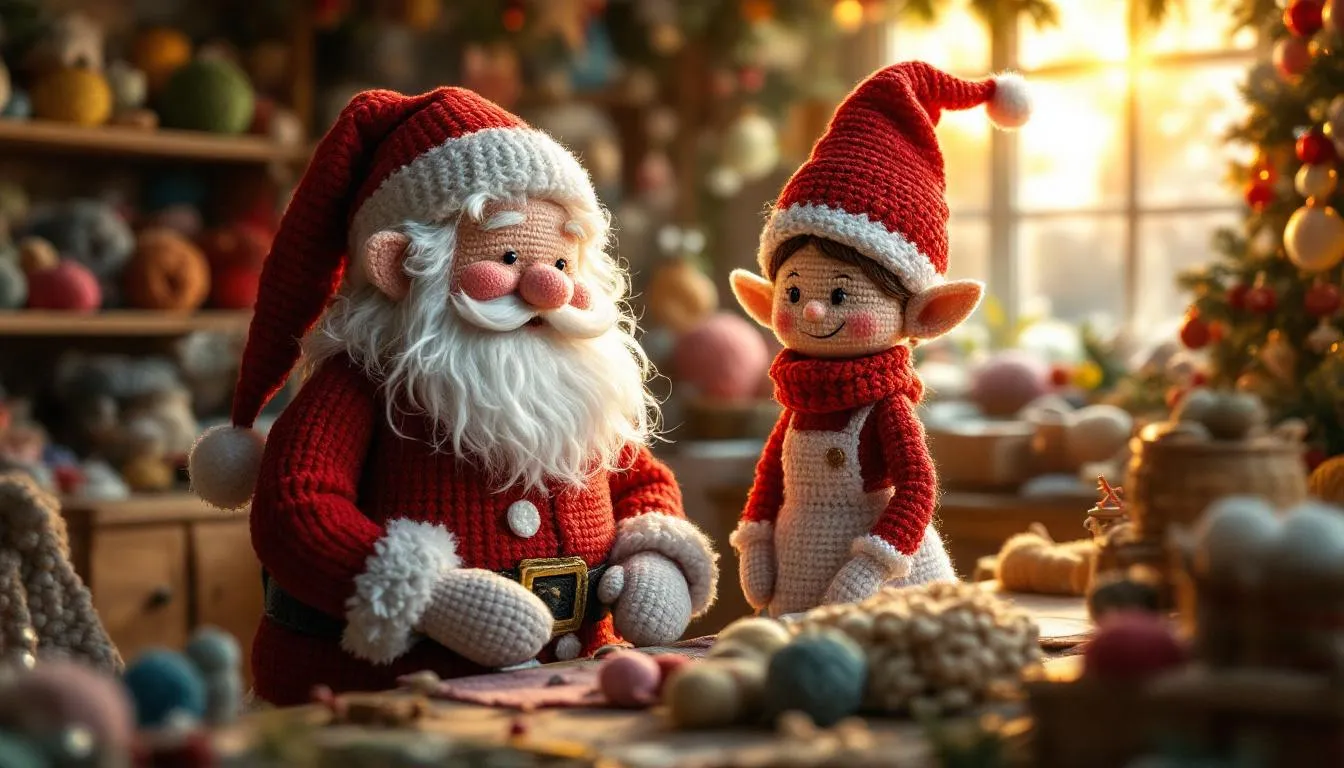 Taller acogedor de Navidad con muñecos amigurumi