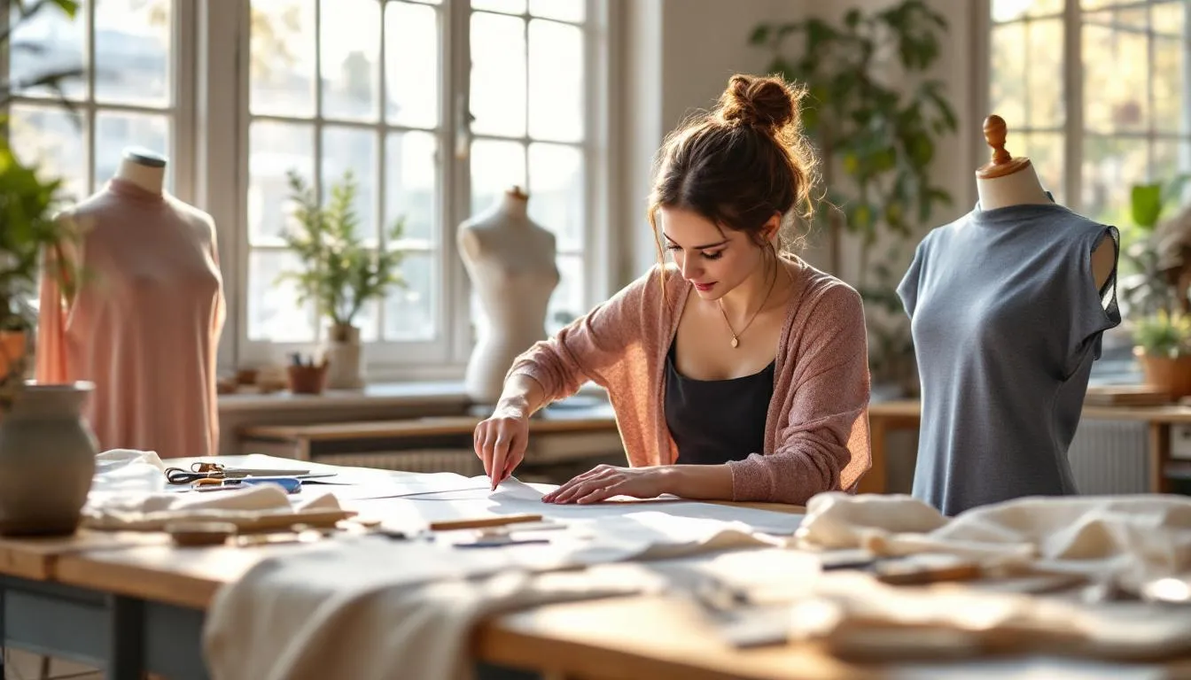 Estudio de costura con sastrería detallada