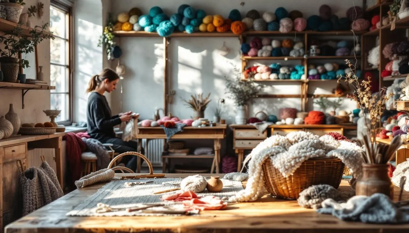 Estudio artesanal de punto con luz natural
