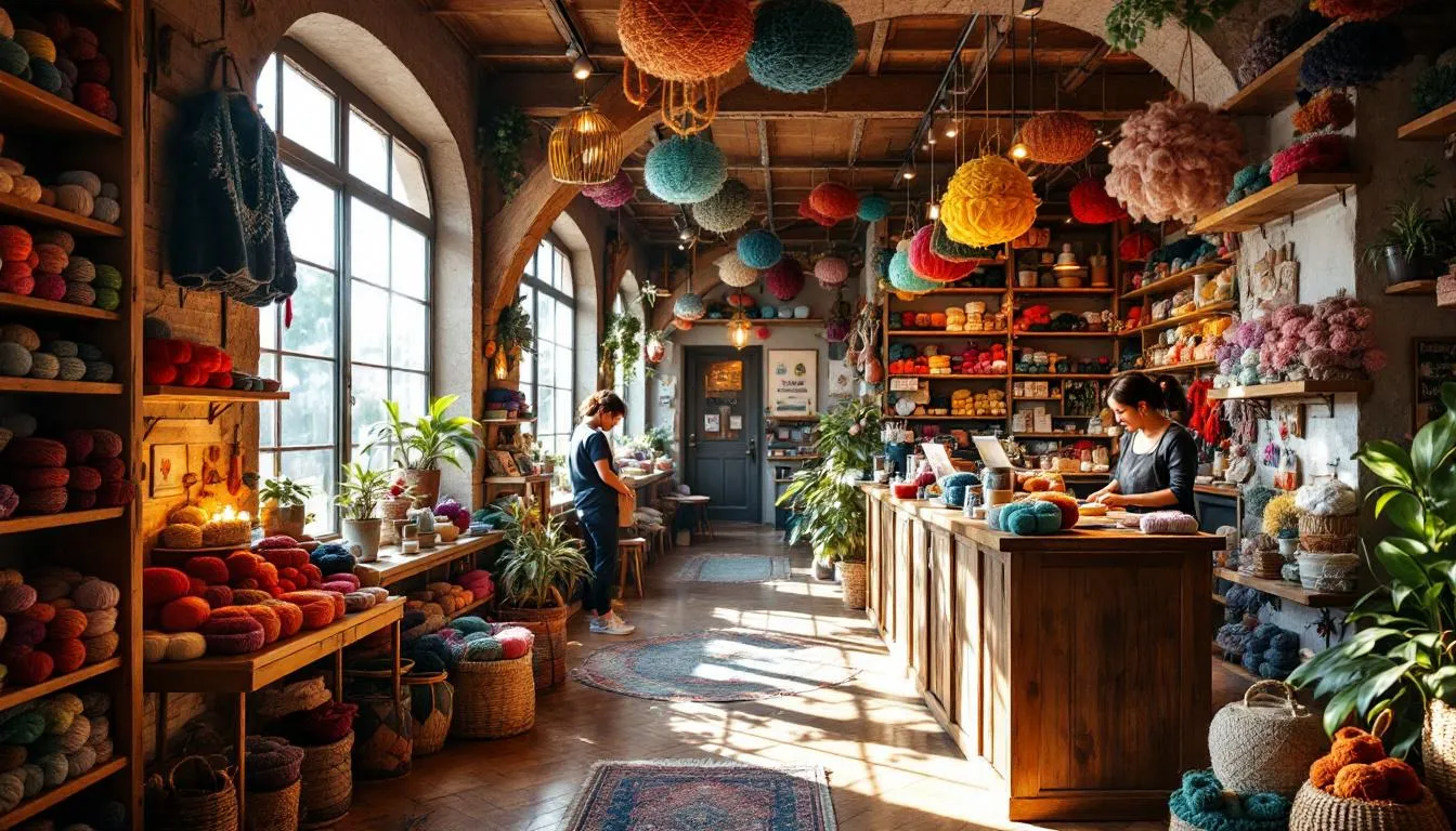 Tienda artesanal de ovillos en Chile