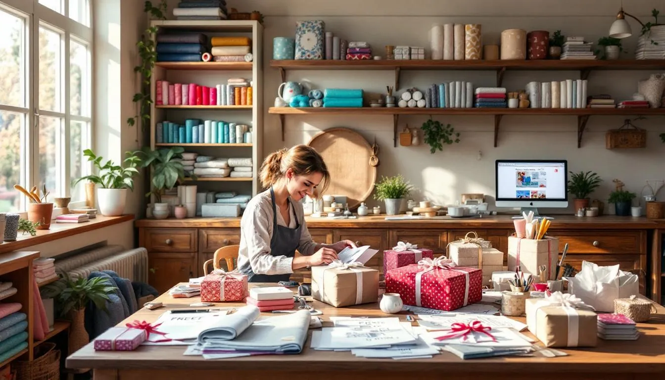 Estudio de costura acogedor y bien iluminado