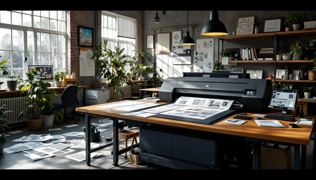 Estudio de diseño profesional con impresoras