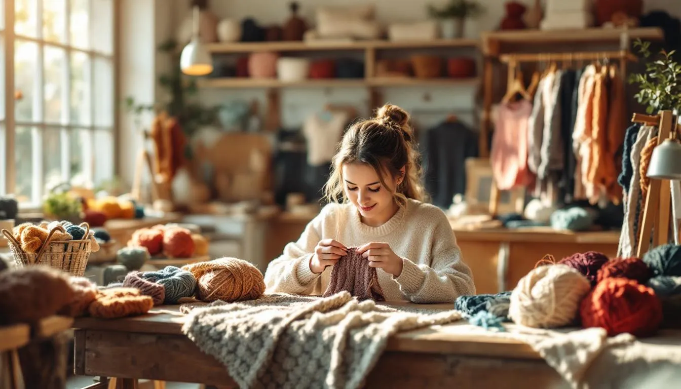 Taller de tejido luminoso y acogedor