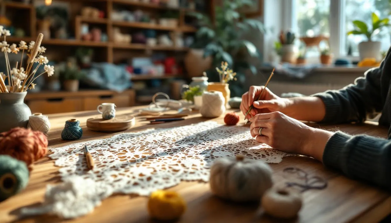 Espacio de trabajo artesanal con luz natural