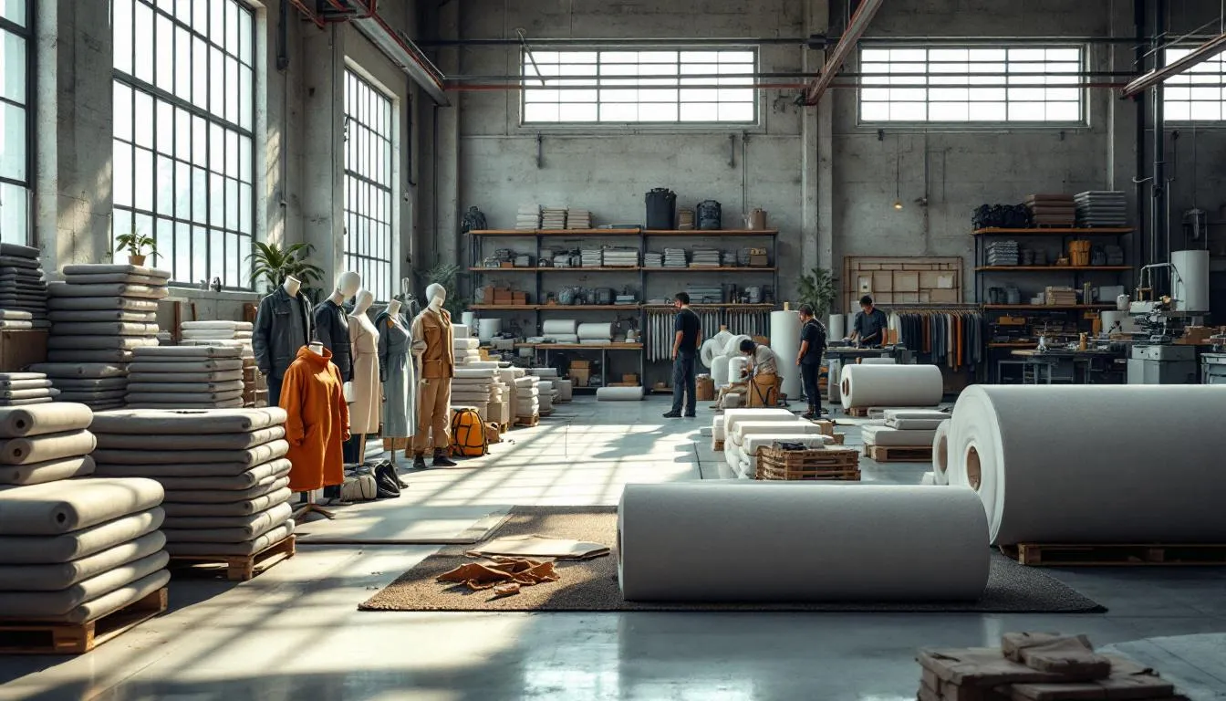 Taller industrial con telas de nylon y